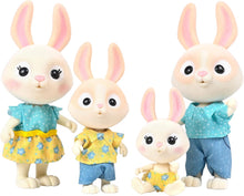 Load image into Gallery viewer, Honey Bee Acres The McScampers Rabbit Family, 4 Mini Flocked Doll Play Figures, Bunny