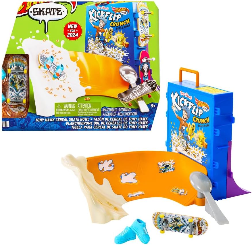 Hot Wheels Skate Tony Hawk Cereal Bowl Fingerboard Set