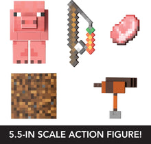Load image into Gallery viewer, Minecraft Diamond Level Pig Action Figure with 4 Accessories
