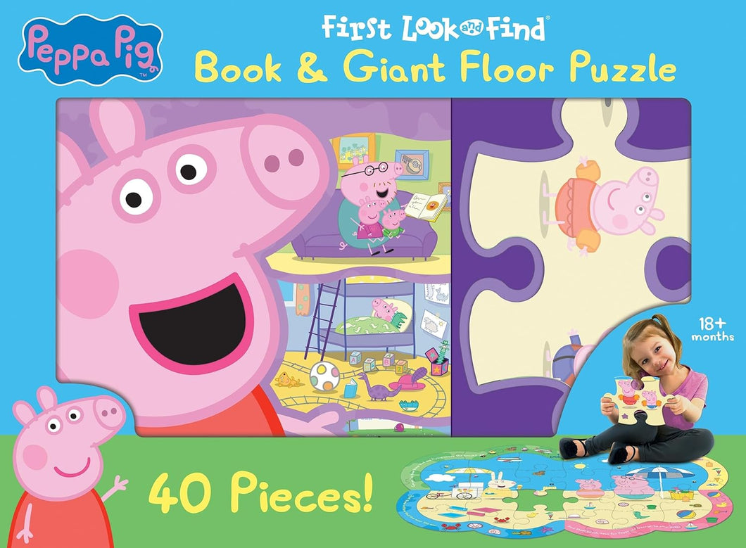 Peppa Pig - First Look and Find Board Book & Giant 40 Piece Puzzle