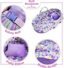 Load image into Gallery viewer, 14" Doll Bassinet - Purple
