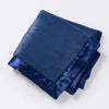 Solid Satin Edge Plush Blanket - Navy
