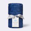 Solid Satin Edge Plush Blanket - Navy