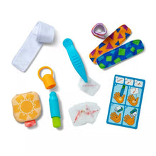 Load image into Gallery viewer, Melissa &amp; Doug Boo-Boos &amp; Bandages Reusable First Aid Pretend Play Set

