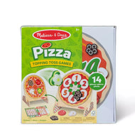 Melissa & Doug Wooden Double-Sided Pizza Topping Toss Games 14-Piece