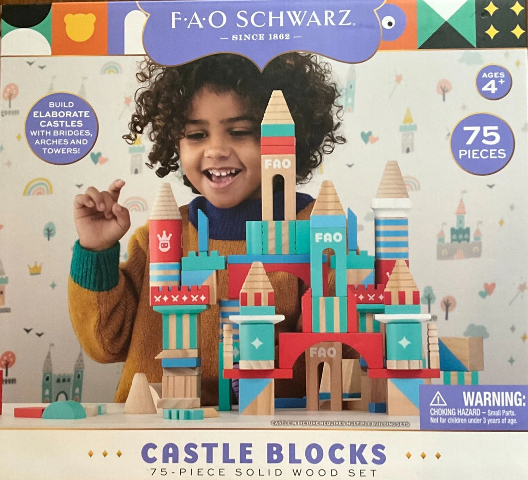 FAO Schwarz Build Your Own Fortress Castle Blocks 75 pcs