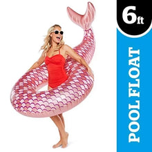 Load image into Gallery viewer, 6 FT MERMAID TAIL Rose Gold - Inflatable Swimming Pool Float Tube

