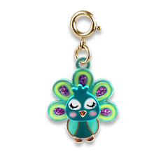 Load image into Gallery viewer, Charm It!- Gold Swivel Peacock Charm
