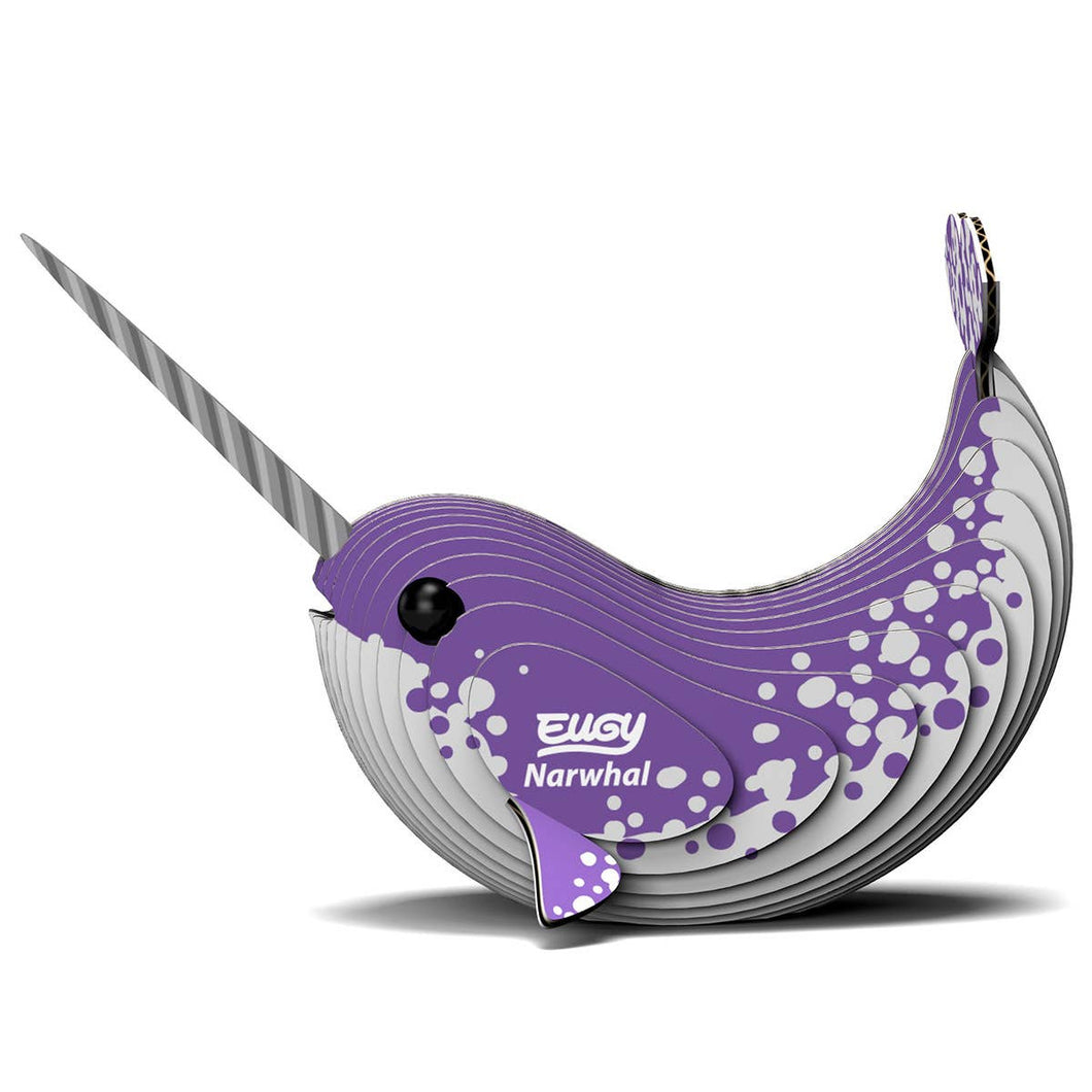EUGY 033 Narwhal Eco-Friendly 3D Paper Puzzle