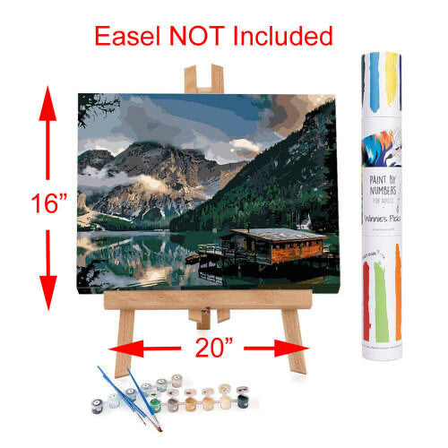Adult Paint By Numbers Acrylic Set Norwegian Fjord Cabin