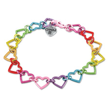 Load image into Gallery viewer, Charm It!- Rainbow Heart Link Bracelet
