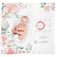 itzy ritzy CUTE CAPTURES/ Milestone Blanket Set/pink flowers