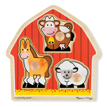 Load image into Gallery viewer, Melissa &amp; Doug- Wooden Barnyard Animals Jumbo Knob Puzzle
