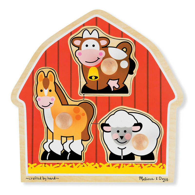 Melissa & Doug- Wooden Barnyard Animals Jumbo Knob Puzzle