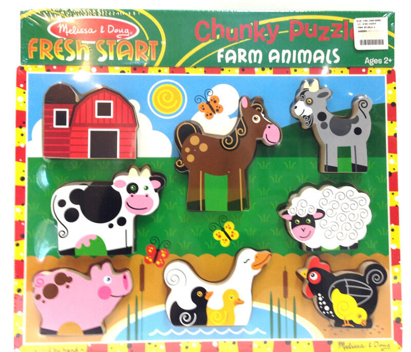 Melissa and Doug-  Farm Animals Fresh Start Chunky Puzzle