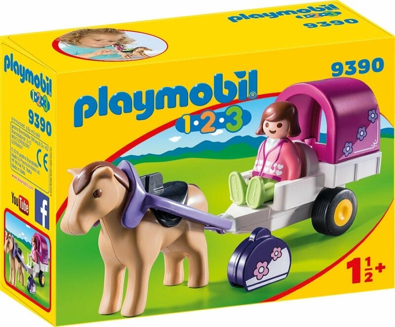Playmobil  1.2.3 Horse-Drawn Carriage with Removable Canopy