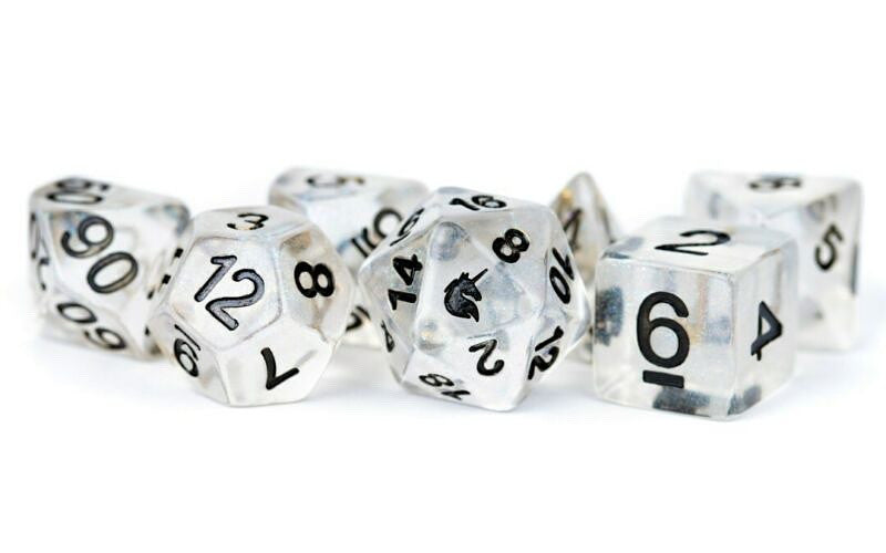 Metallic Dice Games- Unicorn Dice:Unicorn Ice Poly Dice Set
