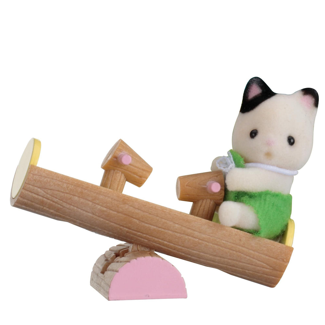 Calico Critters Mini Carry Case Cat on See-Saw