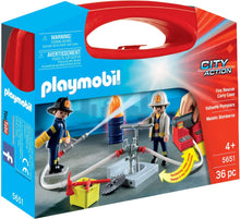 Load image into Gallery viewer, Playmobil City Action &quot;Fire Rescue&quot; Building Set with Carrying Case #5651 36 pcs
