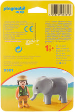 Load image into Gallery viewer, Playmobil 1.2.3 Zookeeper with Elephant
