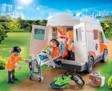 Load image into Gallery viewer, Playmobil City Life Ambulance With Flashing Lights Building Set
