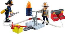 Load image into Gallery viewer, Playmobil City Action &quot;Fire Rescue&quot; Building Set with Carrying Case #5651 36 pcs
