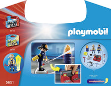 Load image into Gallery viewer, Playmobil City Action &quot;Fire Rescue&quot; Building Set with Carrying Case #5651 36 pcs
