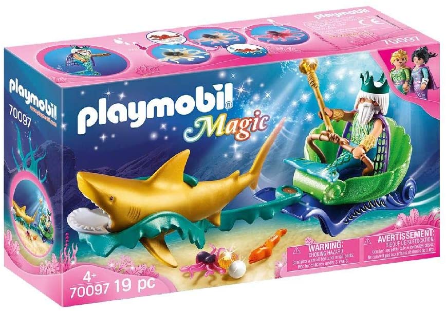 PLAYMOBIL Mermaid King of the Sea with Shark Carriage