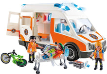 Load image into Gallery viewer, Playmobil City Life Ambulance With Flashing Lights Building Set
