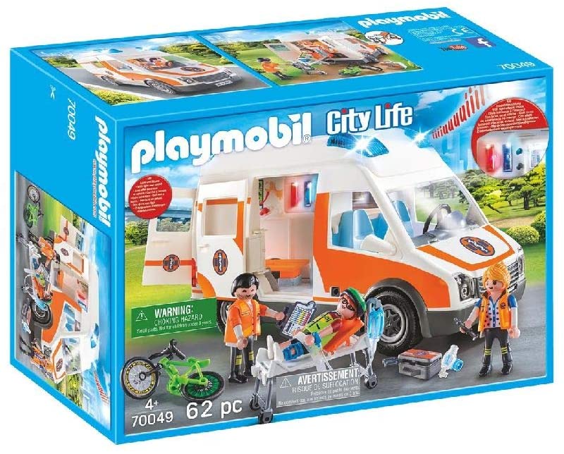 Playmobil City Life Ambulance With Flashing Lights Building Set
