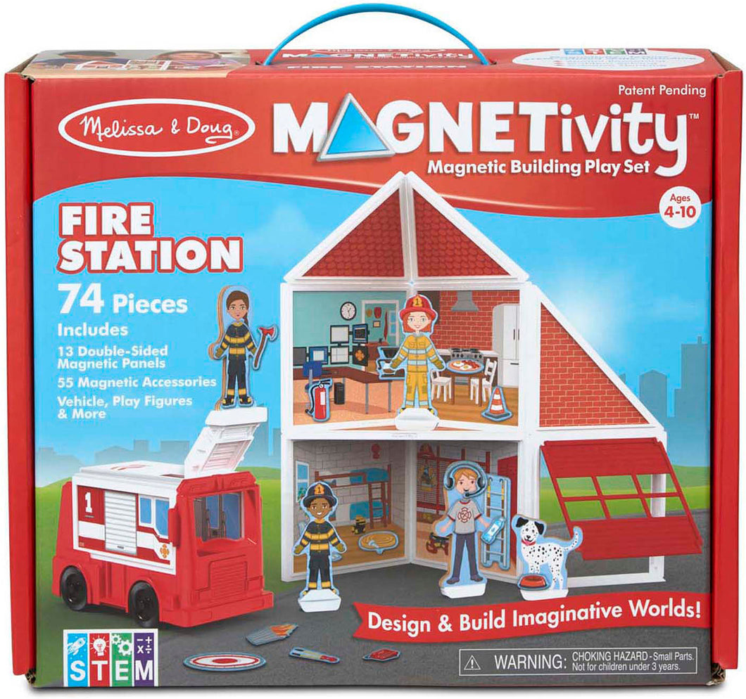 Melissa & Doug- Magnetivity  Building Playset: Fire Station